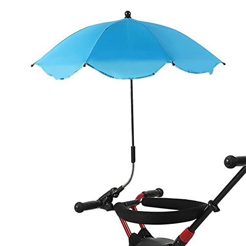 Parasol para Cochecito,Sombrilla Universal Carrito de Bebé para Protección UV,Parasol coche infantil lateral lateral grande,Paraguas universal para cochecito de bebé 78 * 49cm (Azul)