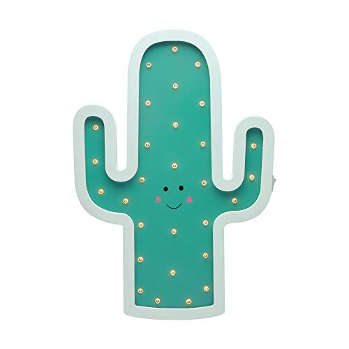 Pauleen 48048 Lámpara infantil de pared Lovely Cactus Lamp cactus Lámpara para habitación infantil LED inalámbrica, con interruptor de palanca