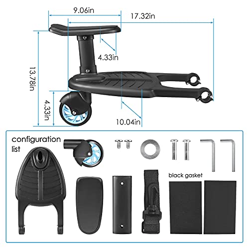 Pedal Auxiliar Para Cochecito, 4YANG Cochecito de bebé Auxiliar, Cochecito para Niños Tablero Universal para Cochecito, Apto para Niños de 2 a 5 años, Con un peso Máximo de 50 libras