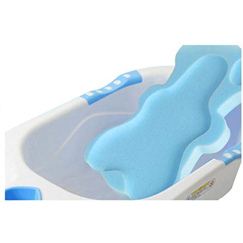 perfeclan Asiento De Esponja De Baño Suave para Bebé, Linda Alfombra De Espuma Antideslizante, Soporte De Seguridad para El Cuerpo, Cojín para Niños, Esponja De - Azul