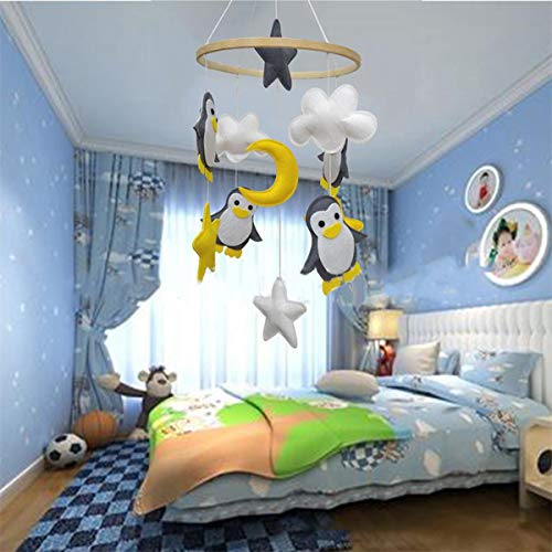 Petyoung Cuna de Bebé Móvil Fieltro Colgante de Pared Adorno Forma de Pájaros para Niños Accesorios de Fotografía para Habitación de Bebé Regalo de Baby Shower