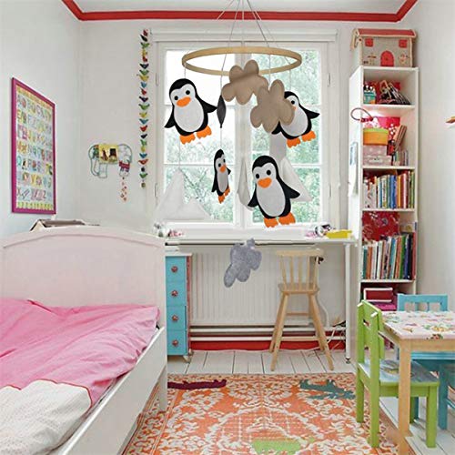 Petyoung Cuna de Bebé Móvil Fieltro Colgante de Pared Adorno Forma de Pájaros para Niños Accesorios de Fotografía para Habitación de Bebé Regalo de Baby Shower