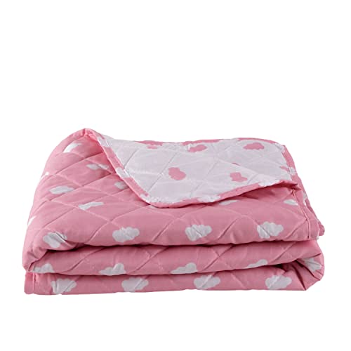 PimpamTex – Colcha Bouti Estampada Reversible para Cama – (Cuna (100x120 cm), Nubecita Rosa)