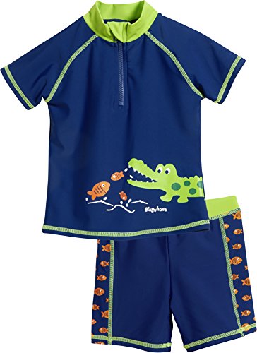 Playshoes UV-Schutz Bade-Set Krokodil Bañador, Azul (Marine 11), 86 (Talla del Fabricante: 86/92) para Niños