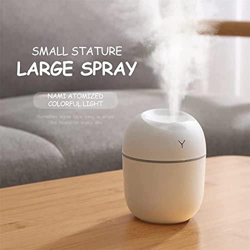 Portátil Mini Humidificador 250ml Pequeño humidificador de Niebla Fresco Purificador USB Whisper-Quiet Operation Night Light Función Dormitorio Bebés Habitación Oficina Homicidificador de Coche,Azul