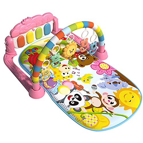 primrosely Kick & Play Piano Gym Center - Esterilla de juegos para bebé, con música, gimnasio eléctrico de la selva con sonajeros y peluches para recién nacidos, niñas y niños a partir de 0 años