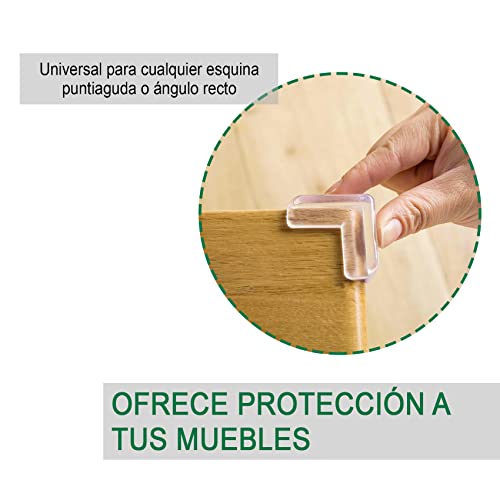 Protector Esquinas Adhesivo para bebe,Seguridad para bebés y Niños, Antigolpes Transparente para Mesa y Muebles, 12 uds PVC, Gran Fijación, Material de Calidad, Resistente a golpes, 4 cm. x 4 cm.