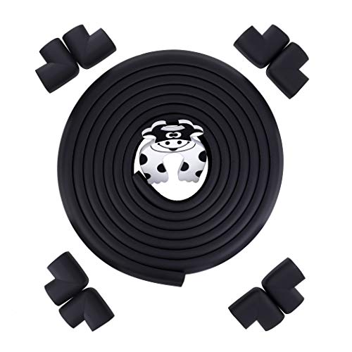 Protectores Para Esquinas y Bordes 5m Protector Borde e 8 Proteccion Esquinas con 1 Protector Puerta para Protector a Prueba de Niños Negro