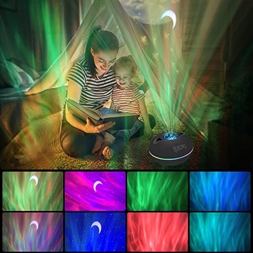 Proyector de Estrellas Galaxia Aurora con Mando a Distancia Luz Nocturna LED para Niños con Altavoz Bluetooth Proyector de Techo 3D, Decoración de habitaciones y dormitorios,Para adultos o niños