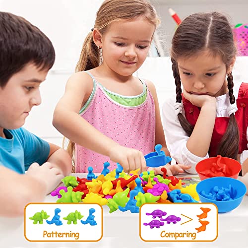 Purphy Dinosaurios Juguetes 2 3 4 5 Años, Juguete Educativo Juego de Combinación de Colores & Clasificación Motricidad Fina Juegos Niños 3-5 Años Regalo Bebe de Cumpleaños Pascua Navidad