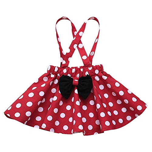 Recién Nacido Infantil Bebé Niña Disfraz de Minnie Mouse Camisa de Algodón Manga Corta Lunares Falda de Tirantes Diadema 3pcs Set para Fiesta Cumpleaños Carnaval Navidad Halloween Negro 04 9-12 Meses