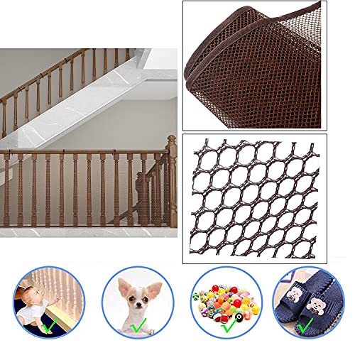 Red de Seguridad para Escaleras,Malla de Seguridad para Escaleras,Red de Seguridad para Balcones Niños,Red de Seguridad para Balcones,Red de Seguridad para Niños (Braun)