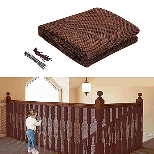 Red de Seguridad para Escaleras,Malla de Seguridad para Escaleras,Red de Seguridad para Balcones Niños,Red de Seguridad para Balcones,Red de Seguridad para Niños (Braun)