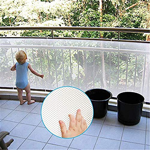 Red De Seguridad Para Niños, Balcón, Terraza Y Barandilla Escalera, Niños/Mascotas/Juguetes Red De Protección Contra Caídas, Material Duradero De Malla Ajustable Y Resistente (3M)