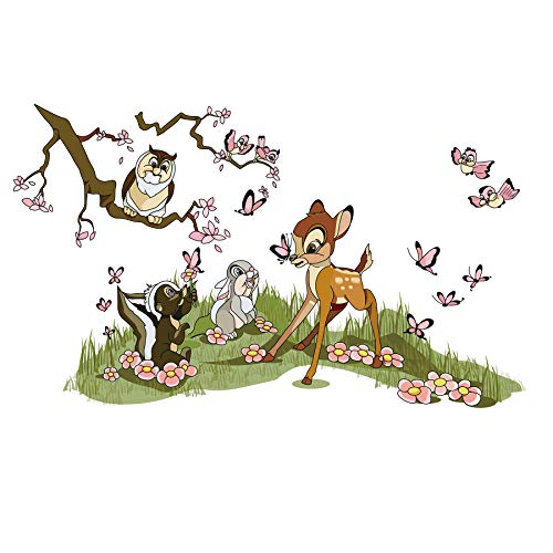 Runtoo Pegatinas de Pared Animales Flores Stickers Adhesivos Vinilo Bambi Decorativas Infantiles Habitacion Bebe