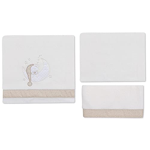 Sabanas de Invierno CORALINA Extrasuave MINICUNA 50x80 - (bajera+encimera+funda almohada) - Color: Beige - OFERTA