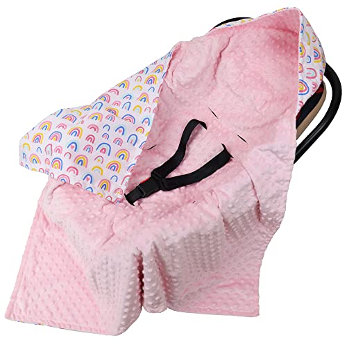 Saco Capazo Bebe,Saco Silla Paseo Universal Manta Envolvente Bebe Algodón 90x90 cm Sacos de Dormir Recien Nacido Regalo Niña,Saco Carro Bebe para Cochecito Maxi Cosi Silla de Coche/Arcoíris