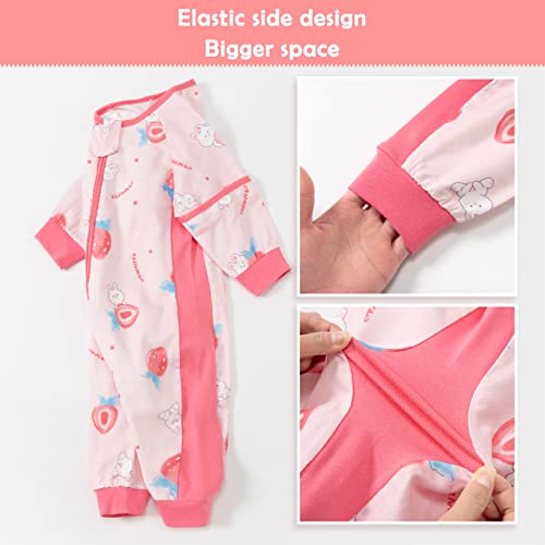 Saco de Dormir con Pies Bebé Pijama Algodón 0.5 Tog Extraíbles Mangas Verano Saco de Dormir Niños Niñas 6 meses-5 años