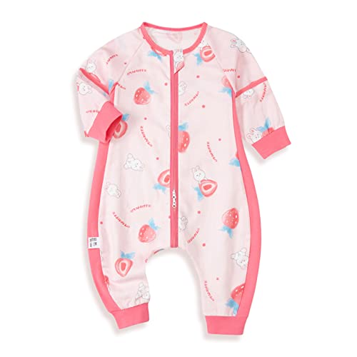 Saco de Dormir con Pies Bebé Pijama Algodón 0.5 Tog Extraíbles Mangas Verano Saco de Dormir Niños Niñas 6 meses-5 años