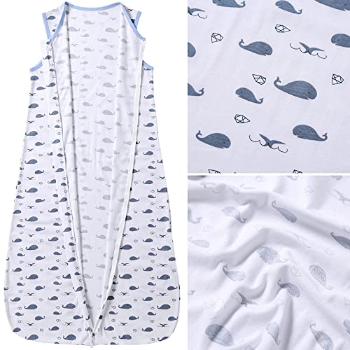 Saco de dormir de verano para bebé, de algodón, 0,5 tog, 110 cm (18-36 meses), ballena