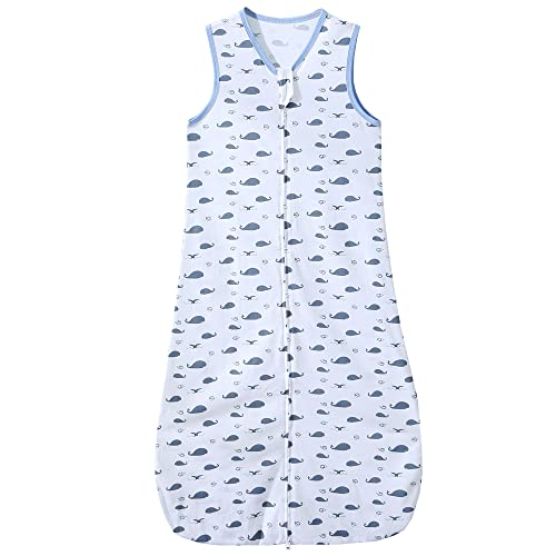 Saco de dormir de verano para bebé, de algodón, 0,5 tog, 110 cm (18-36 meses), ballena