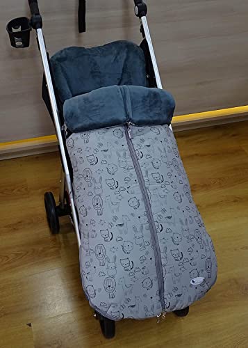 Saco POLAR de Invierno de Silla de Paseo - (Universal) - Animales Gris - OFERTA