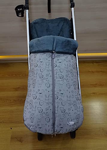 Saco POLAR de Invierno de Silla de Paseo - (Universal) - Animales Gris - OFERTA