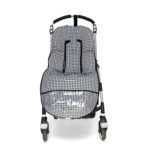 Saco silla paseo universal sacos carrito (Lino&Vichy negro)