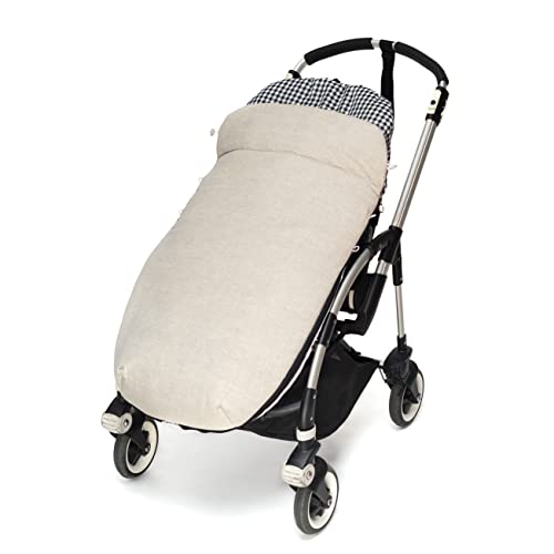 Saco silla paseo universal sacos carrito (Lino&Vichy negro)