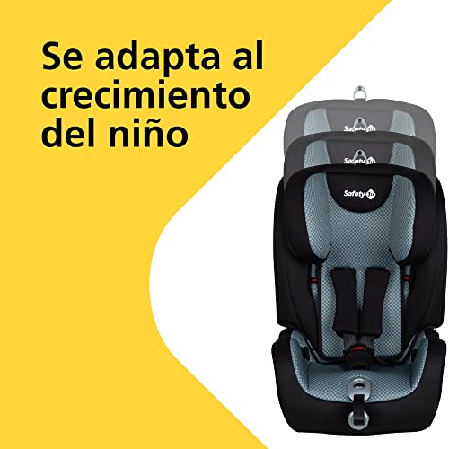 Safety 1st Ever Fix Silla Coche Bebé Grupo 1 2 3 ISOFIX para Niños 9 meses - 12 años (9-36 kg), Protección Lateral Segura, Cojín Reductor Confortable, Pixel Grey (gris)