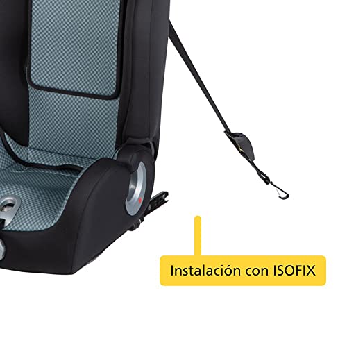 Safety 1st Ever Fix Silla Coche Bebé Grupo 1 2 3 ISOFIX para Niños 9 meses - 12 años (9-36 kg), Protección Lateral Segura, Cojín Reductor Confortable, Pixel Grey (gris)