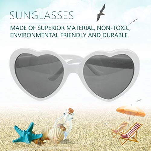 SeniorMar A la Venta Moda en Forma de corazón Gafas de Sol Marco de plástico UV400 Espejo Unisex Sol Cristal Encantador Niños Adultos Gafas para Viajar