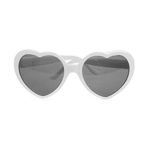 SeniorMar A la Venta Moda en Forma de corazón Gafas de Sol Marco de plástico UV400 Espejo Unisex Sol Cristal Encantador Niños Adultos Gafas para Viajar