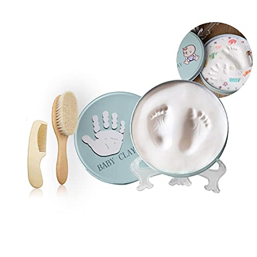 Set para Huellas de Bebé + Cepillo + Peine – Ideas Regalos Para Recién Nacido – Recuerdo bautizos – Regalo para Bebés de 0 a 6 meses -