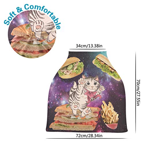 Sinestour Funny Cat Galaxy - Fundas de asiento de coche para bebé - Funda de silla alta elástica para enfermería, toldo multiusos