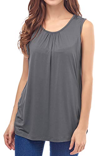 Smallshow Camiseta de Lactancia de Maternidad Ropa Enfermería de Lactancia sin Mangas para Mujer de Verano Dark Grey L