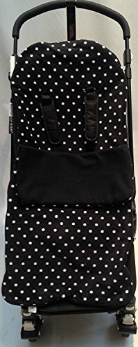 Snuggle saco/Cosy Toes Compatible con Quinny Buggy Buzz Zapp Extra Moodd para cochecito de bebé, diseño de lunares, color negro