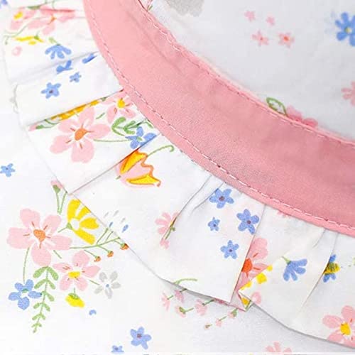 Snyemio Sombrero de Sol Niña Algodón Pescar Gorro Estampado Flores Verano Anti UV Solar para Viaje Playa Piscina, Rosa, 46