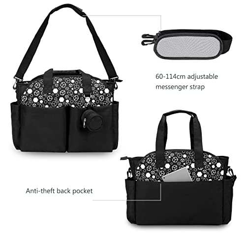 SONARIN Bolsa de Pañales para Bebés,Bolsa de Viaje para Pañales Materna Messenger Bolsos Bandolera Multifunción con Bolsa de Chupete Gran Capacidad para Todos los Accesorios para Bebés(Negro)