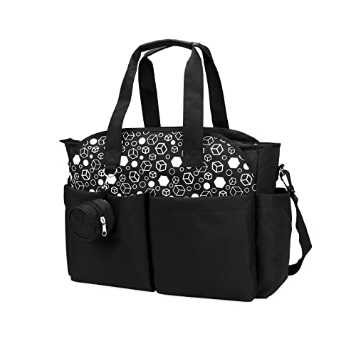 SONARIN Bolsa de Pañales para Bebés,Bolsa de Viaje para Pañales Materna Messenger Bolsos Bandolera Multifunción con Bolsa de Chupete Gran Capacidad para Todos los Accesorios para Bebés(Negro)