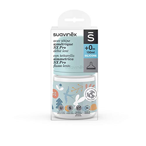 SUAVINEX Biberon Tetine Symetrique Sx Pro S Forest Azul Pudo 150 ml (307081)