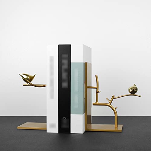 Sujetalibros Bookends New Chinese Style Forjado Hierro Metal Libro Soporte Adornos Estudio Inicio Decoraciones Magpie Bird Book Confely On Home Office Suplementos escolares Sujetalibros para Estantes