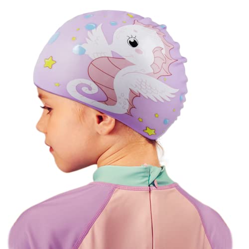 Swim Apex Gorros de natación para niños Silicona no tóxica Antideslizante, Impermeable, para el Cuidado del Cabello para niños y Adolescentes，Chicas con Rastas o Pelo Largo y Rizado