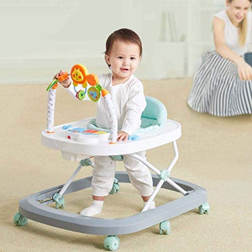 SZNWJ ygqtbc Caminante del bebé -Multifunctional Andador Selva Tropical con Universal Ruedas y Easy Clean Bandeja Anti vuelco Plegable del niño Walker