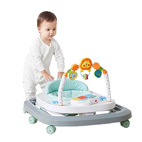 SZNWJ ygqtbc Caminante del bebé -Multifunctional Andador Selva Tropical con Universal Ruedas y Easy Clean Bandeja Anti vuelco Plegable del niño Walker