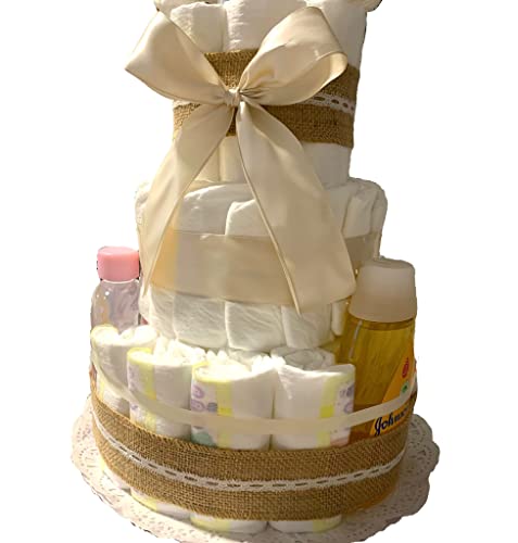 Tarta De Pañales DODOT con Productos Johnson's Baby 3 Pisos UNISEX - Regalo Original Para Recién Nacido