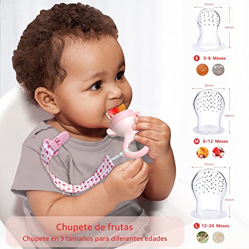 Termichy Alimentador de comida para bebés, alimentador de chupete de frutas para aliviar la dentición del bebé, cuchara de silicona suave para la primera etapa de la alimentación del bebé