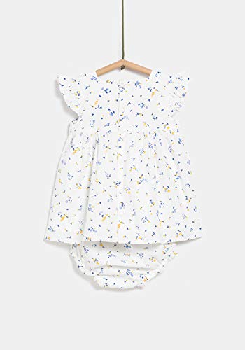 TEX - Vestido Estampado con Braguita para Bebé Niña, Blanco Neutro, 36 Meses