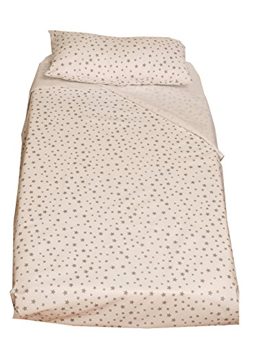 TI TIN | Conjunto de Sábanas para Cuna de 60x120 | Pack de 3 Piezas (Encimera + Bajera Ajustable con Elásticos + Funda Almohada) | Ropa para Cuna | Popelín 100% Algodón