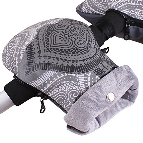 Tititnins® - Manoplas Carro Bebe Silla Paseo Impermeables AMANDA V.Polar Gris (**Polar Interior 260gr)